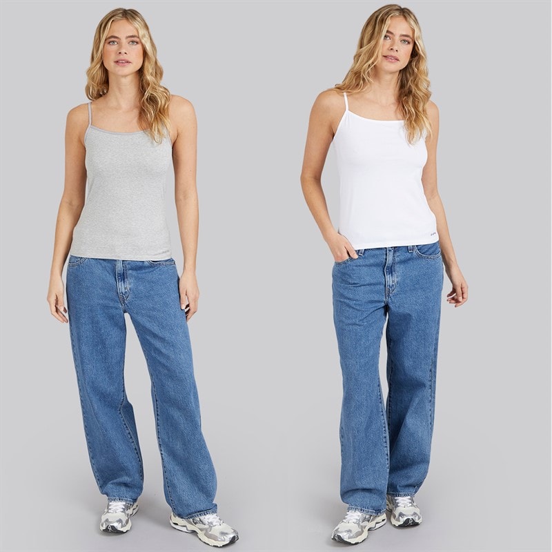 G-STAR Womens Two Pack Vests Bright White/Light Grey Marl - Image 4