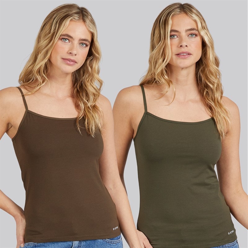 G-STAR Womens Two Pack Vests Forest Night/Wren