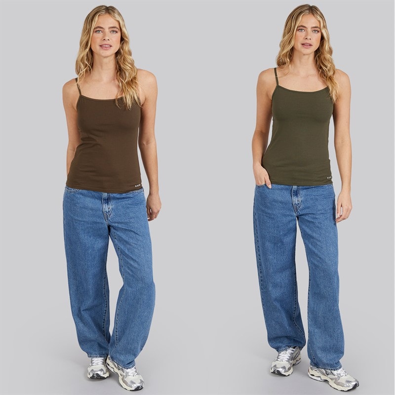 G-STAR Womens Two Pack Vests Forest Night/Wren - Image 4
