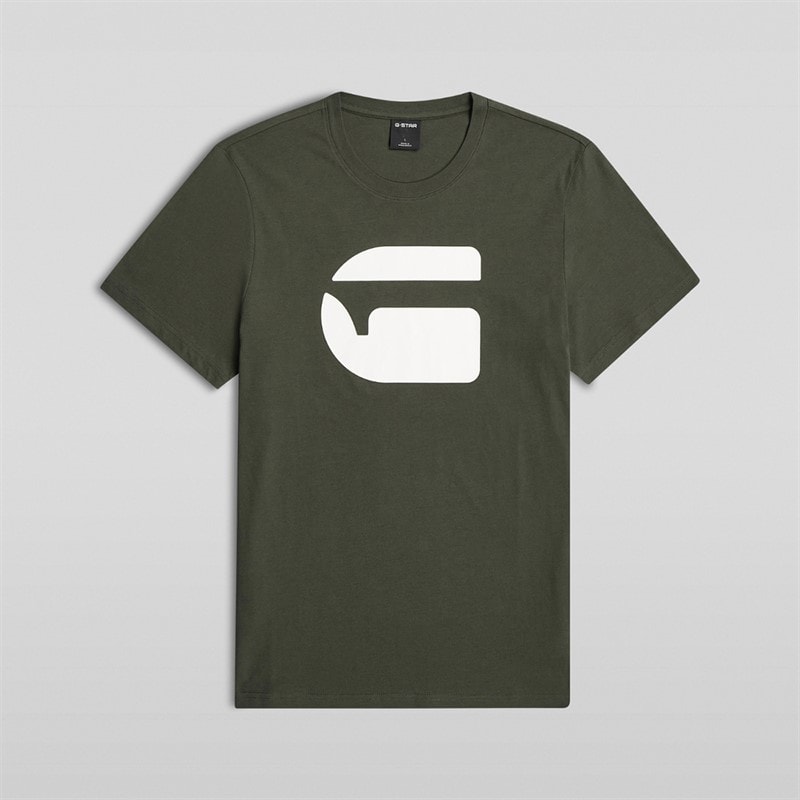 G-STAR Mens Logo Slim T-Shirt Green - Image 1