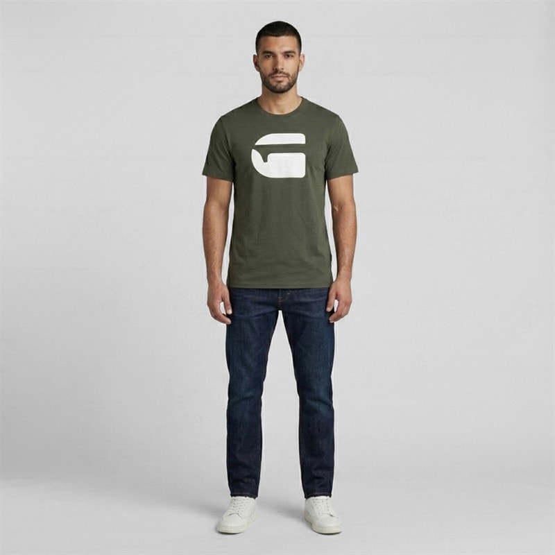 G-STAR Mens Logo Slim T-Shirt Green - Image 2