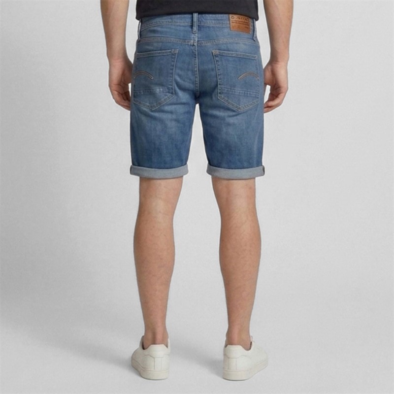 G-STAR Mens 3301 Slim Shorts Blue - Image 2