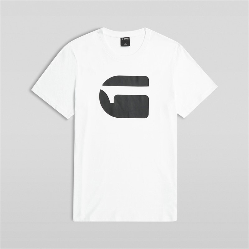 G-STAR Mens Logo Slim T-Shirt White - Image 1