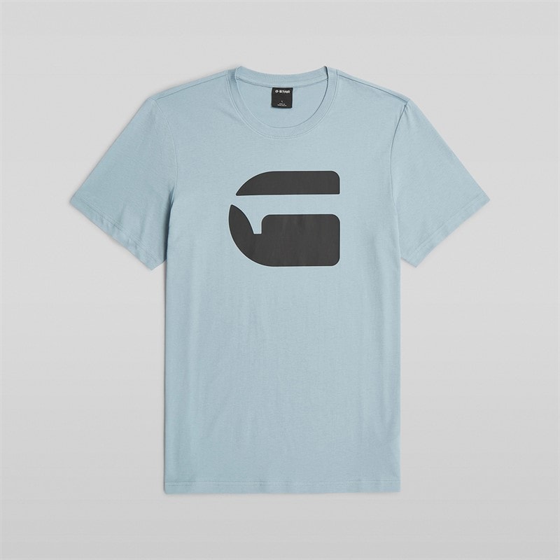 G-STAR Mens Logo Slim T-Shirt Ash Blue - Image 2
