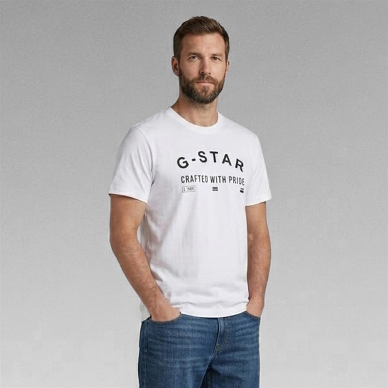 G-STAR Mens Chest Logo T-Shirt White