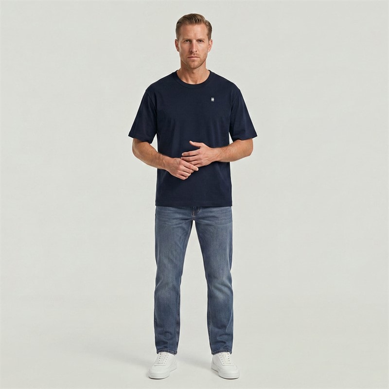 G-STAR Mens Type M Straight Fit Jeans Medium Blue - Image 2
