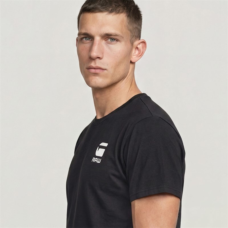 G-STAR Mens Logo Slim T-Shirt Black - Image 3