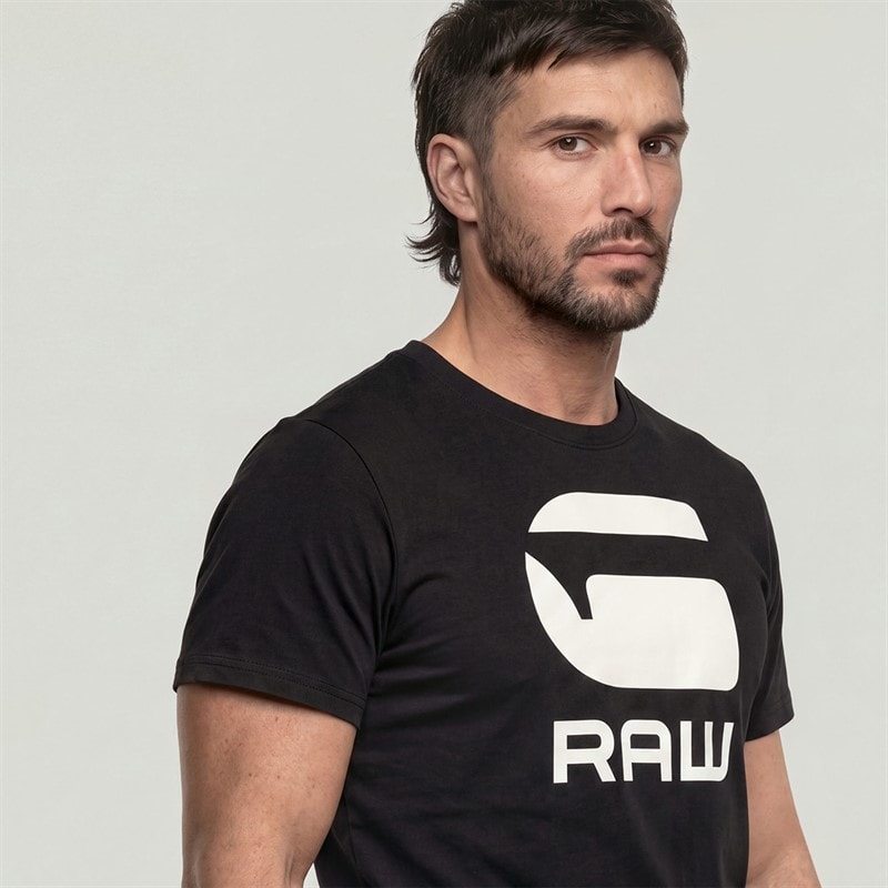 G-STAR Mens Logo Slim T-Shirt Black - Image 3