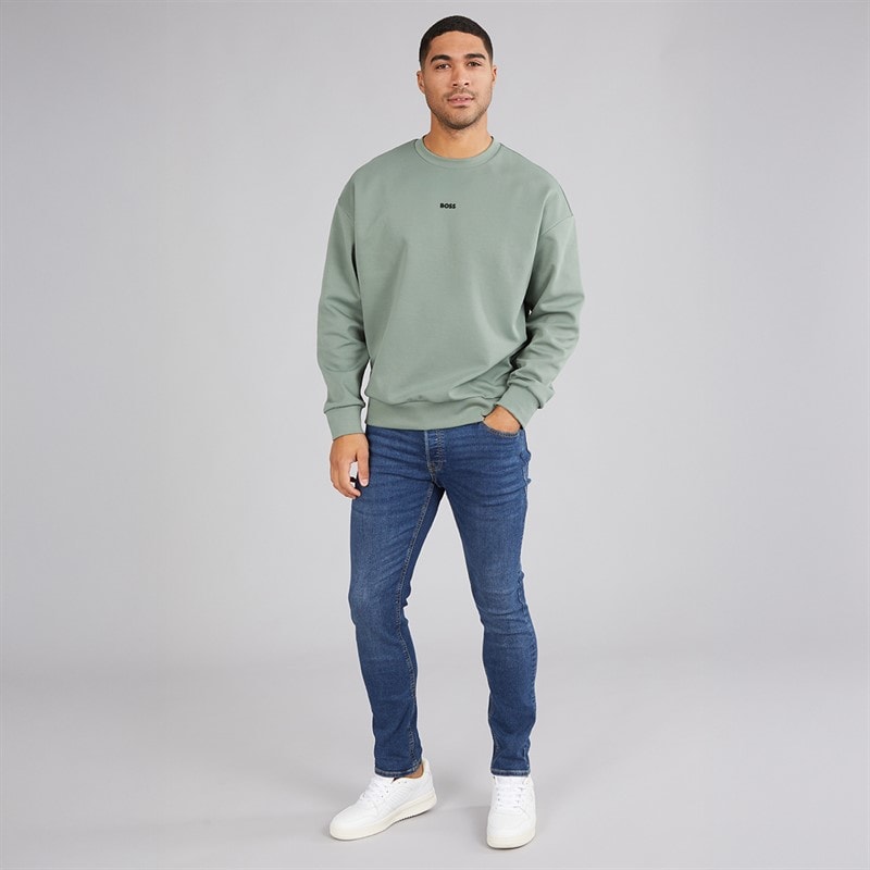 Hugo Boss Mens Stenson Sweatshirt Green - Image 3