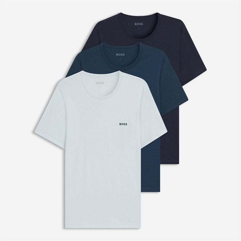 Hugo Boss BOSS Mens Three Pack T-Shirts Blue/Blue/Blue - Image 1