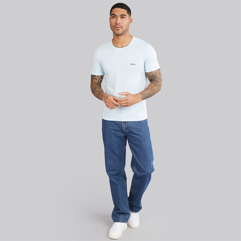 Hugo Boss BOSS Mens Three Pack T-Shirts Blue/Blue/Blue - Image 4