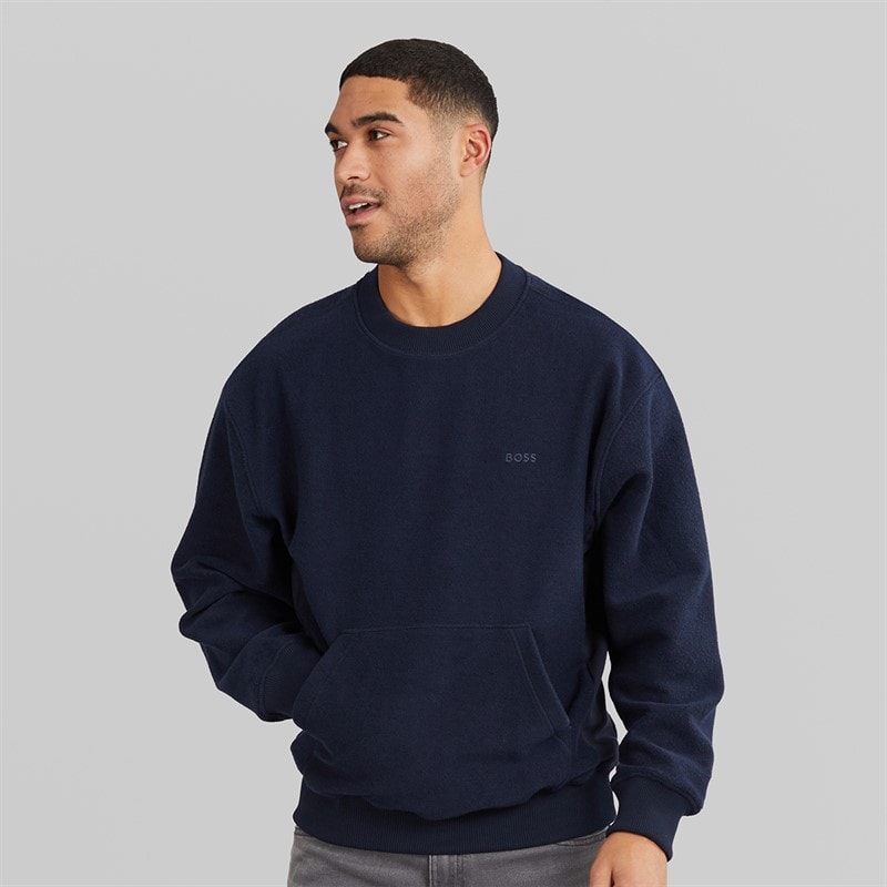 Hugo Boss Mens We Winterbrush Sweatshirt Dark Blue