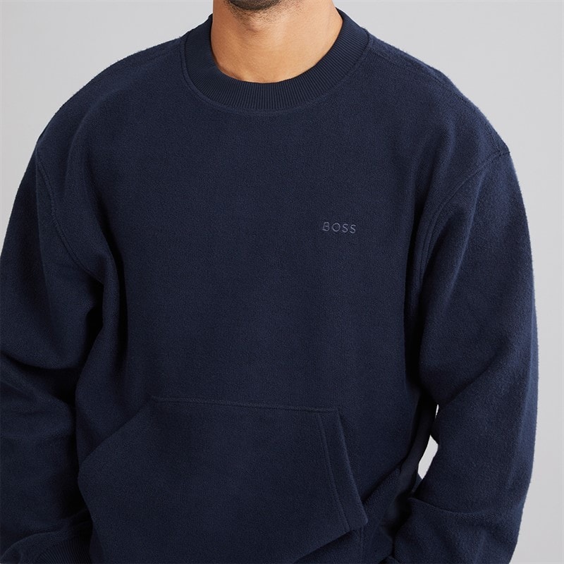 Hugo Boss Mens We Winterbrush Sweatshirt Dark Blue - Image 3