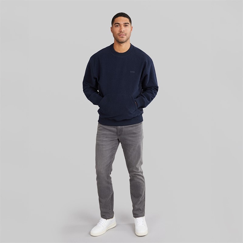 Hugo Boss Mens We Winterbrush Sweatshirt Dark Blue - Image 4