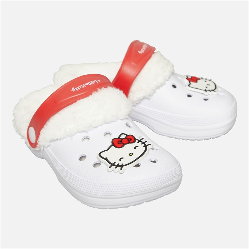 Hello Kitty Infant Girls Fur Lined Clogs White/Red - Image 1