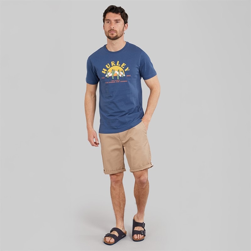Hurley Mens Dessert Trippin Graphic T-Shirt Industrial Blue - Image 3