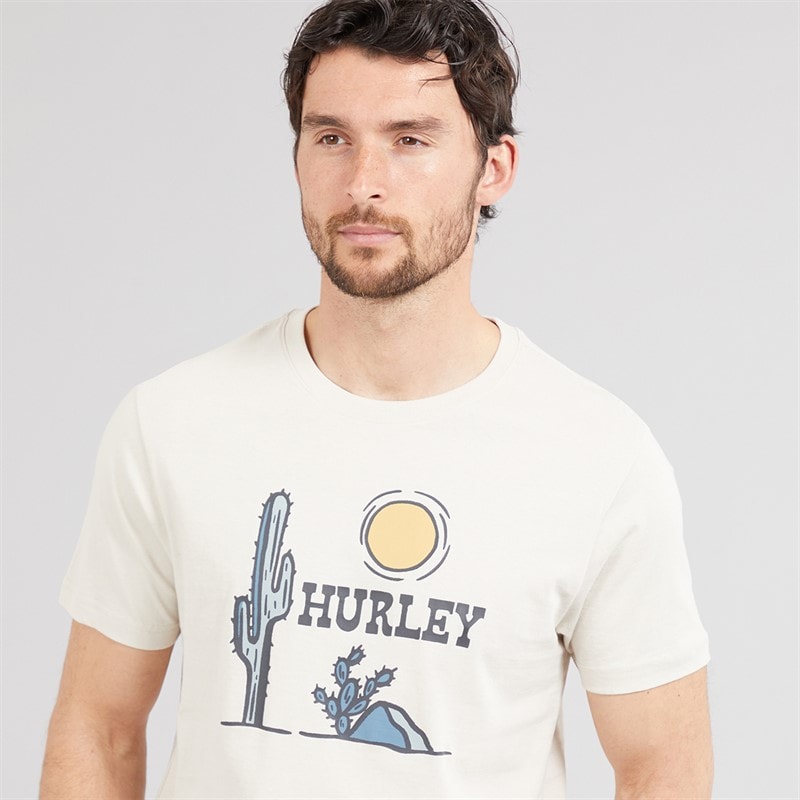 Hurley Mens Badlands Graphic T-Shirt Ivory - Image 3