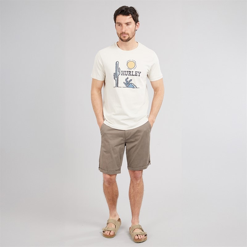 Hurley Mens Badlands Graphic T-Shirt Ivory - Image 4