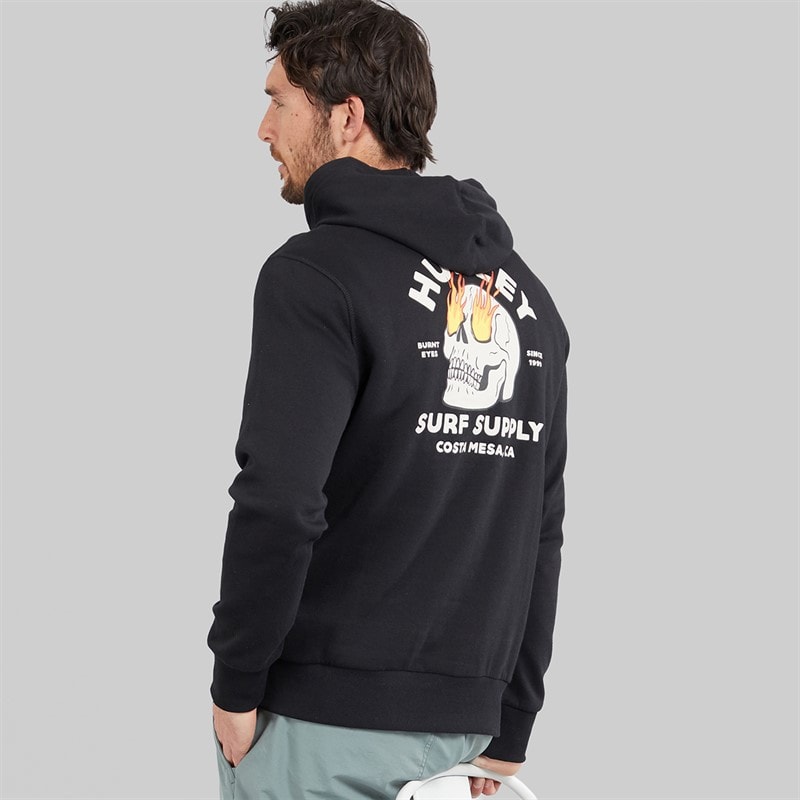 Hurley Mens Flame Eyed Hoodie Black