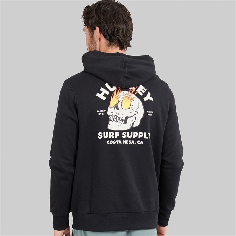 Hurley Mens Flame Eyed Hoodie Black - Image 3