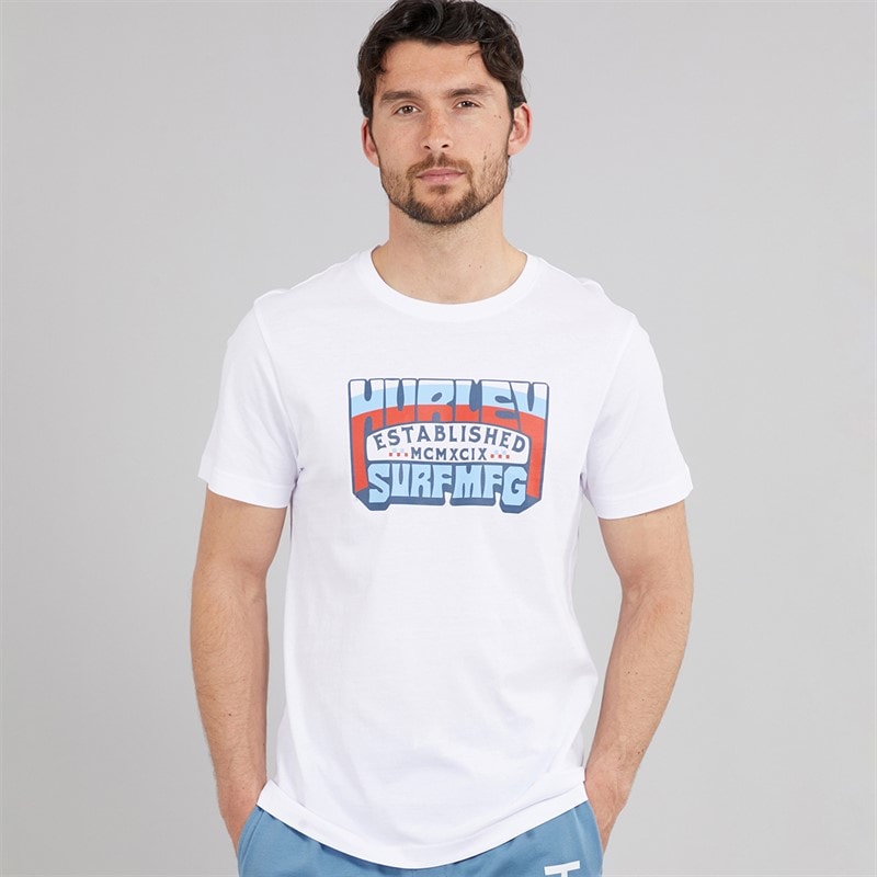 Hurley Mens Traditional Graphic T-Shirt White
