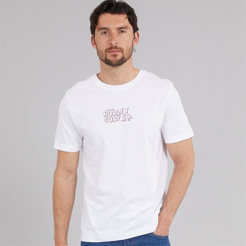 Hurley Mens Wild Rider Graphic T-Shirt White Traditional - Image 2