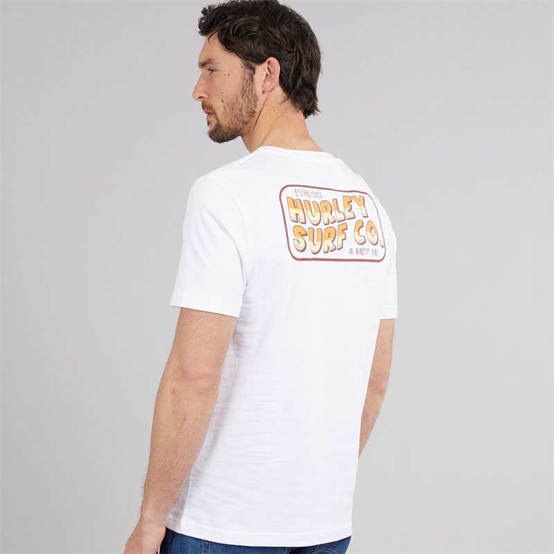 Hurley Mens Wild Rider Graphic T-Shirt White Traditional - Image 3