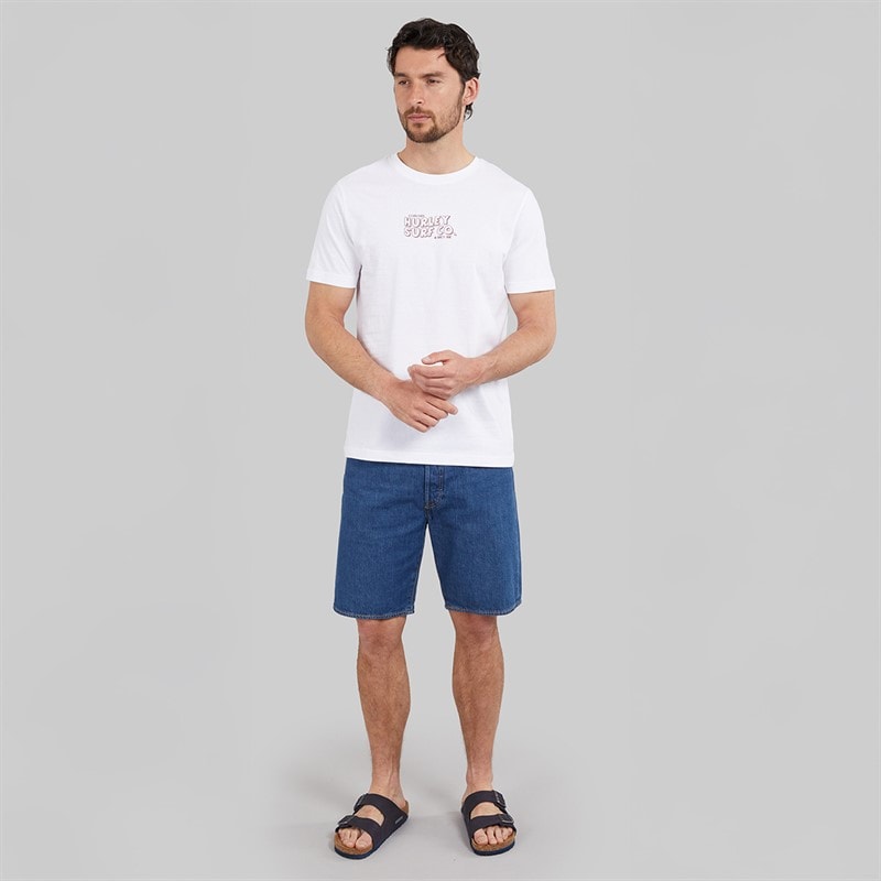 Hurley Mens Wild Rider Graphic T-Shirt White Traditional - Image 4
