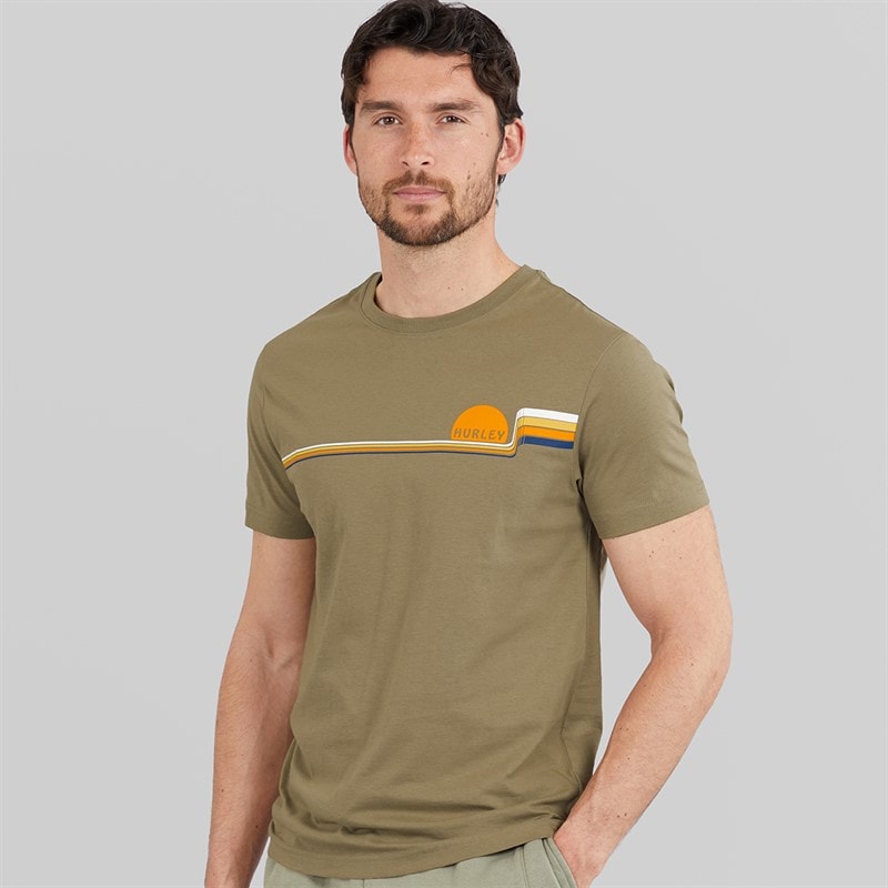 Hurley Mens Econolines Graphic T-Shirt Olive/Khaki