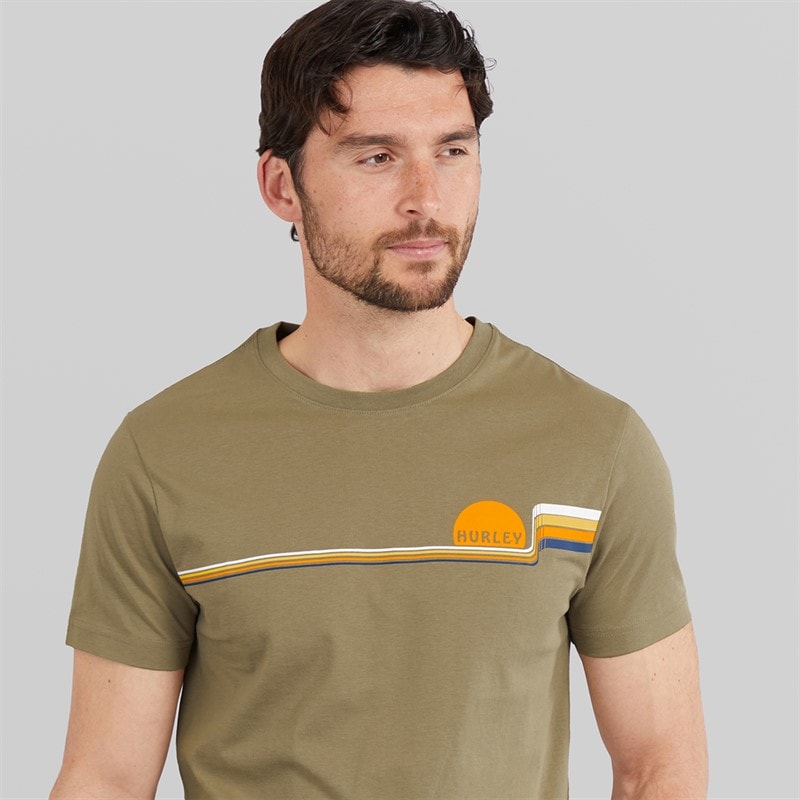 Hurley Mens Econolines Graphic T-Shirt Olive/Khaki - Image 3