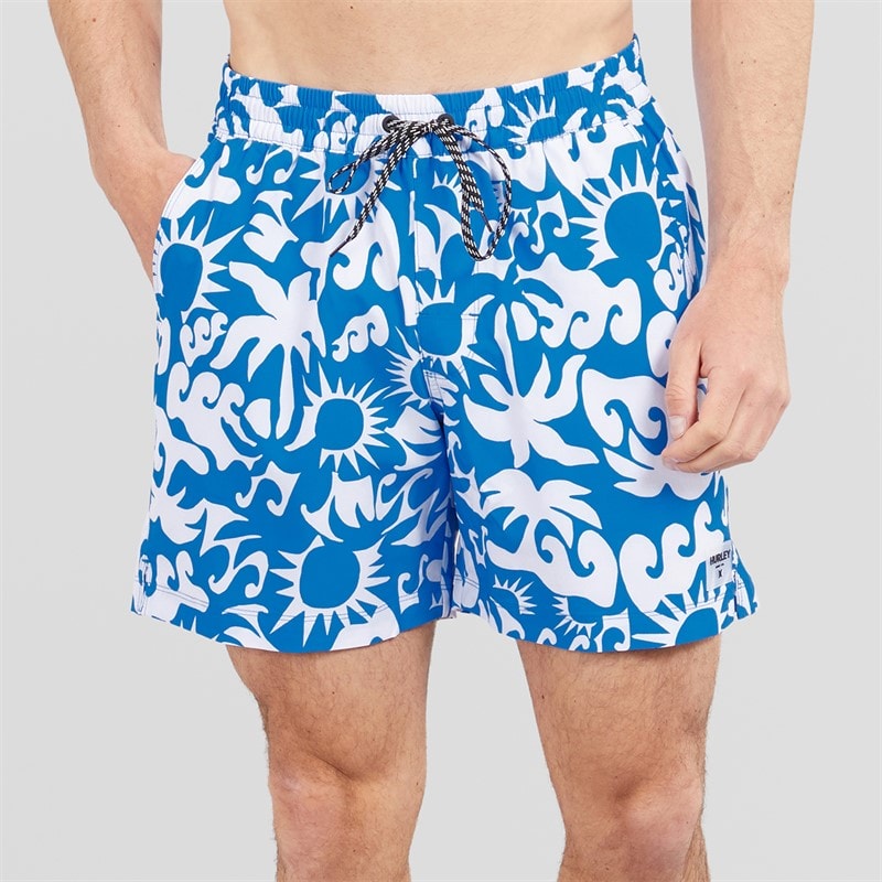 Hurley Mens Sunny Seaside Volley Swim Shorts Blue