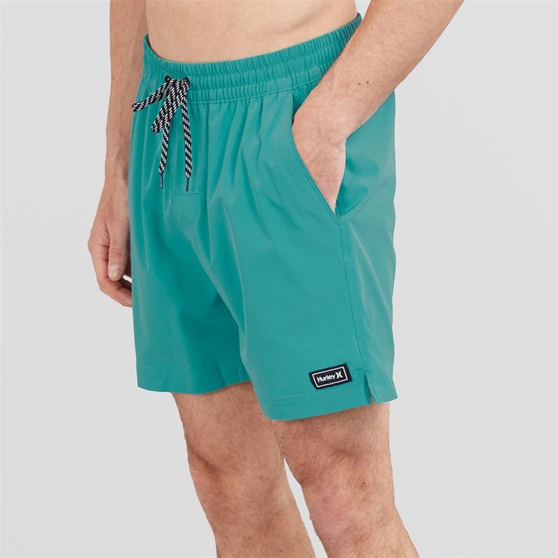 Hurley Mens Solid Volley Swim Shorts Vapor Green