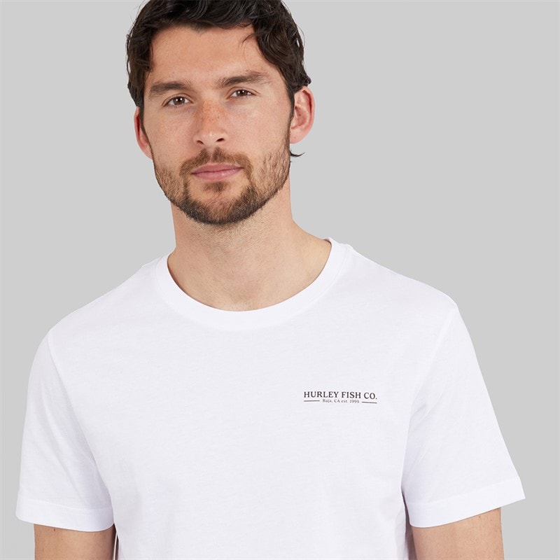 Hurley Mens Mahi Graphic T-Shirt White Traditional - Image 2