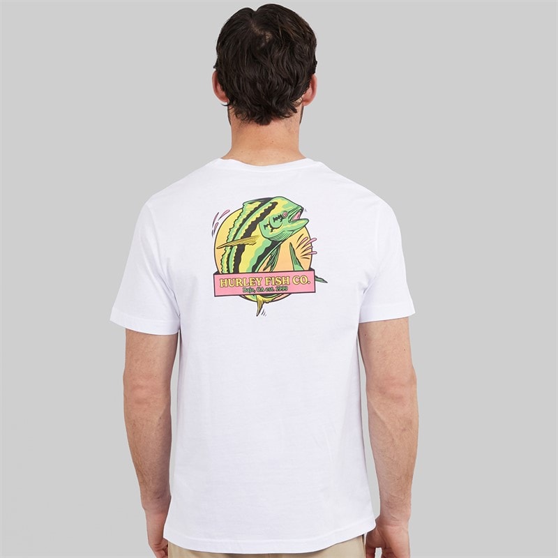 Hurley Mens Mahi Graphic T-Shirt White Traditional - Image 3