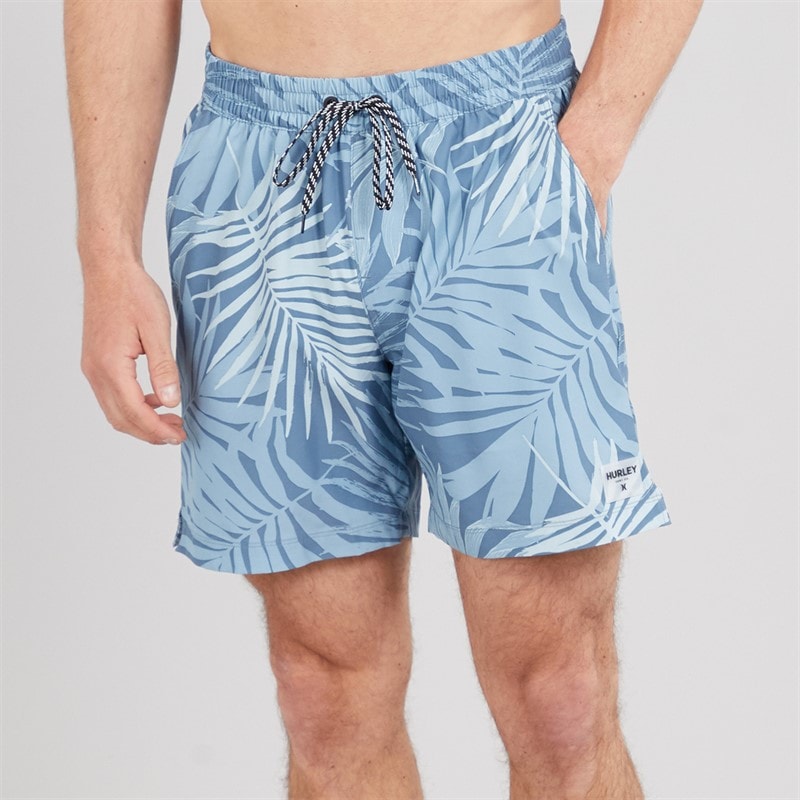 Hurley Mens Tropic Ferns Volley Swim Shorts Blue/Brown