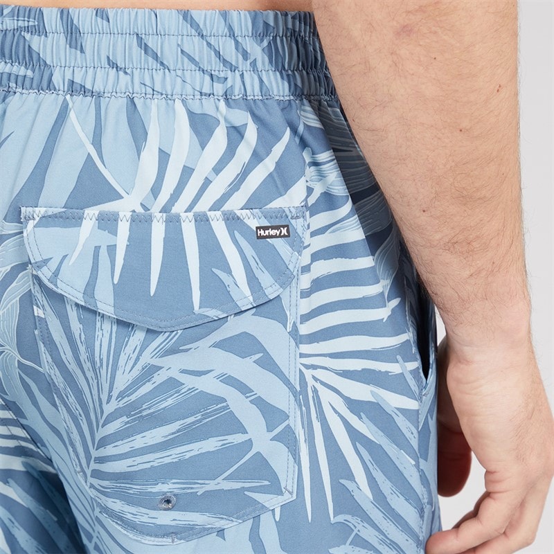 Hurley Mens Tropic Ferns Volley Swim Shorts Blue/Brown - Image 3