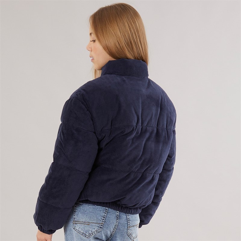 Juicy Couture Girls Velour Funnel Neck Puffer Jacket Night Sky - Image 2
