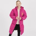 Juicy Couture Girls Longline Puffer Coat Festival Fuchsia
