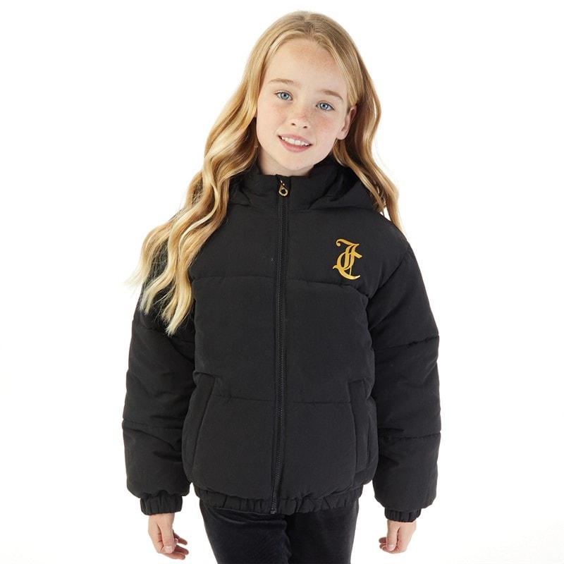 Juicy Couture Girls Short Baffle Jacket Black - Image 1