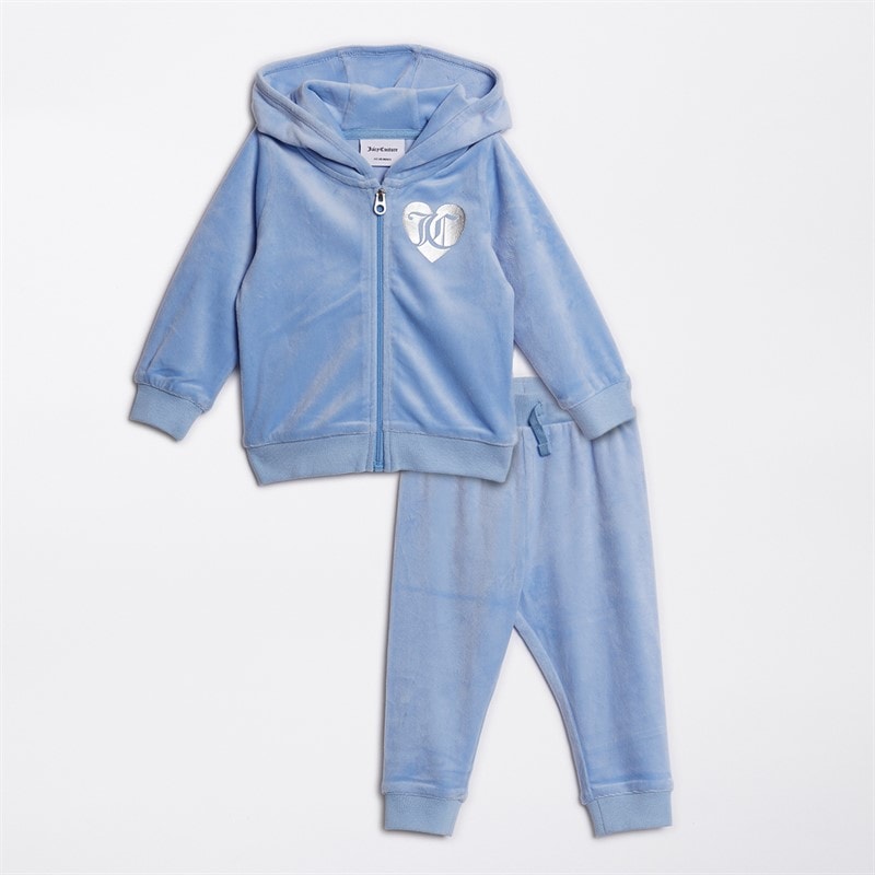 Juicy Couture Baby Girls Velour Tracksuit Della Robbia Blue - Image 1