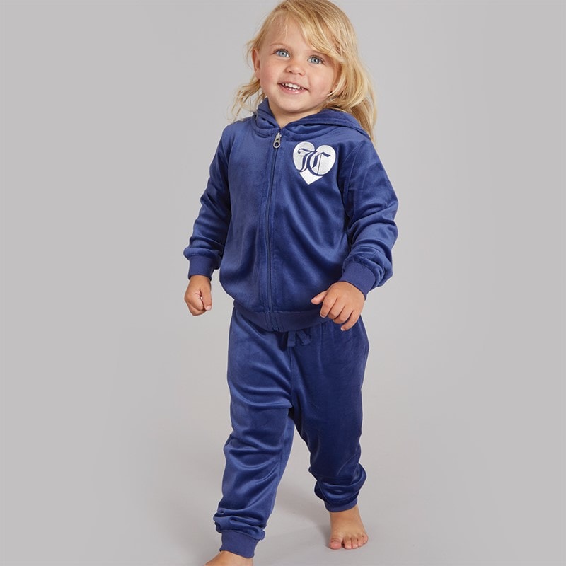 Juicy Couture Baby Girls Velour Heart Logo Tracksuit Blueprint - Image 1