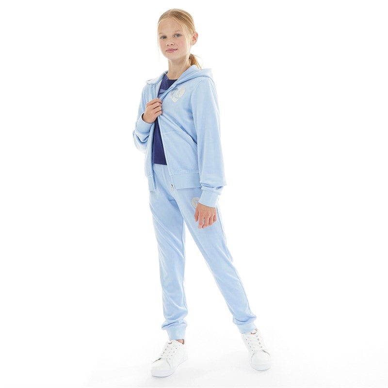 Juicy Couture Girls Velour Tracksuit Della Robbia Blue - Image 3