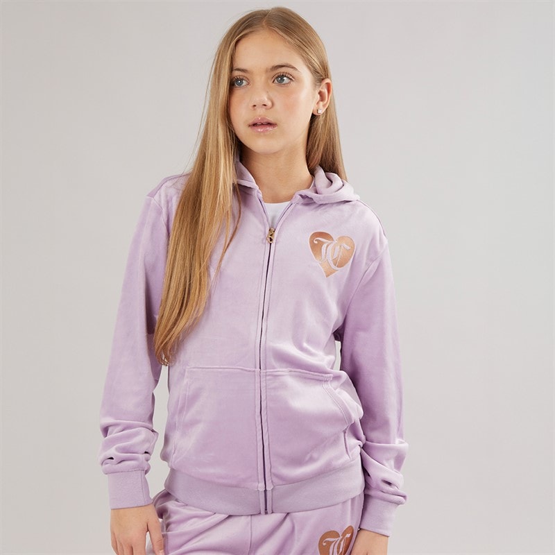 Juicy Couture Girls Velour Tracksuit Lavenula - Image 3