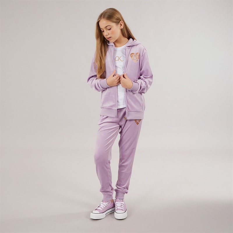 Juicy Couture Girls Velour Tracksuit Lavenula - Image 4