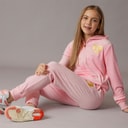 Juicy Couture Girls Velour Heart Logo Tracksuit Almond Blossom
