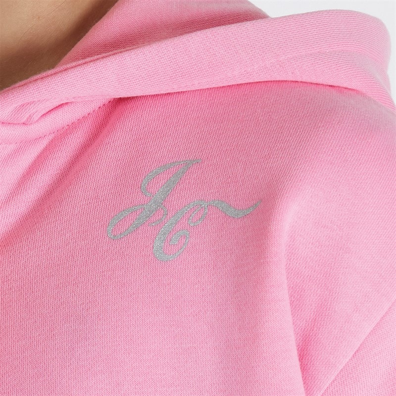 Juicy Couture Girls Zip Through Hoodie And Wide Leg Joggers Set Sachet Pink - Image 3
