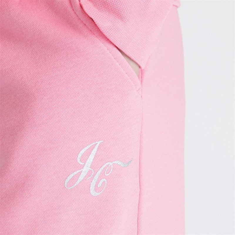 Juicy Couture Girls Zip Through Hoodie And Wide Leg Joggers Set Sachet Pink - Image 5