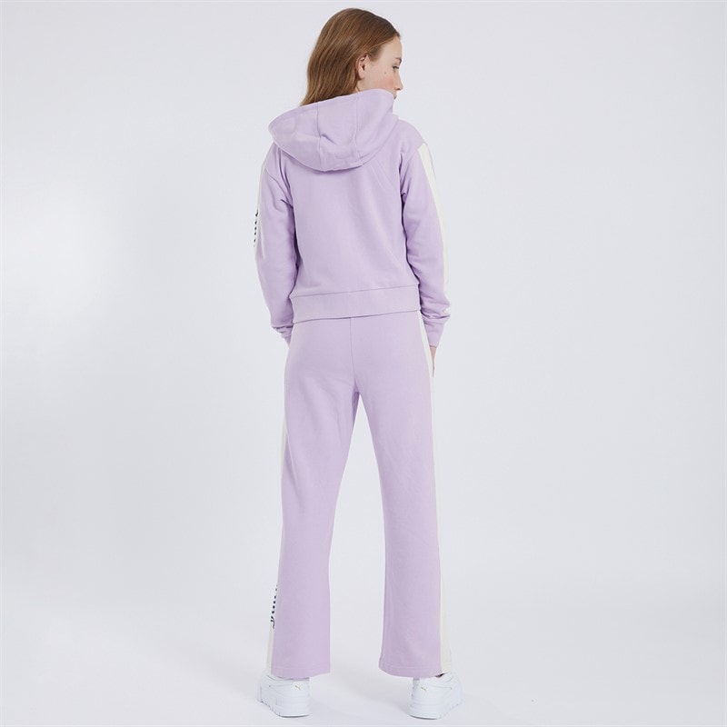 Juicy Couture Girls Cut And Sew Zip Through Hoodie And Wide Leg Joggers Tracksuit Set Pastel Lilac - Image 2