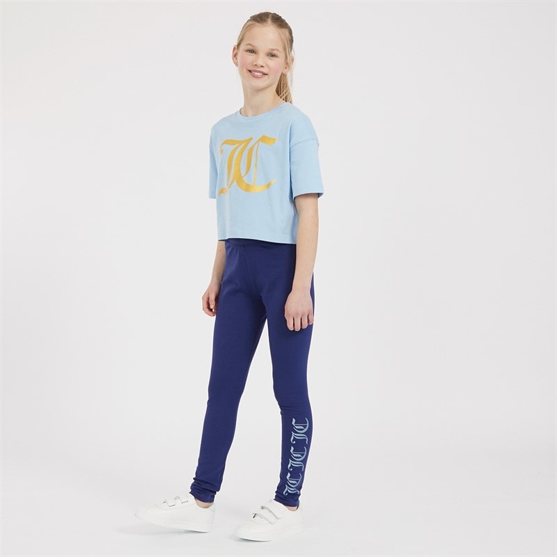 Juicy Couture Girls Tonal Boxy T-Shirt Powder Blue - Image 3