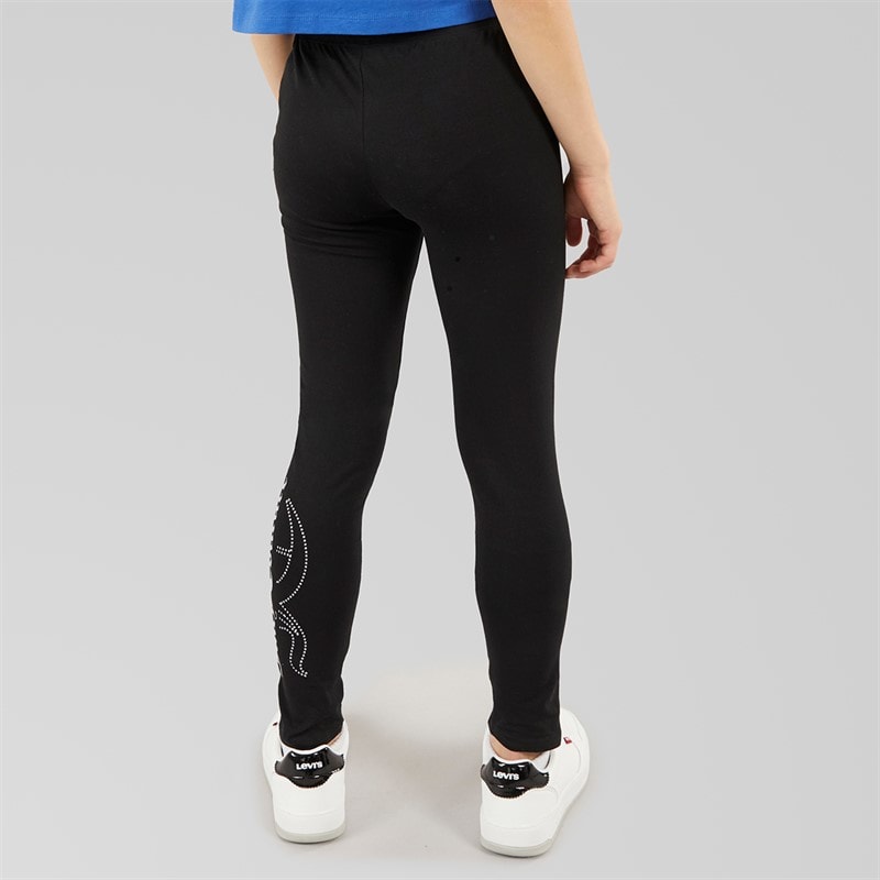 Juicy Couture Girls Glitter Gel Logo Leggings Black - Image 2